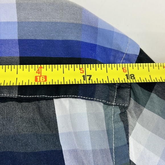 Ted Baker men's black plaid button down shirt size 5 - Picture 3 of 11